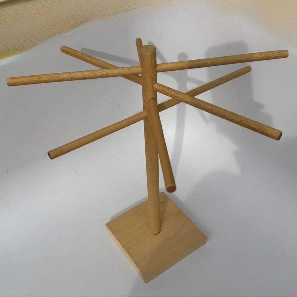 Rowoco Pasta Drying Rack NIB Natural Wood 1995 Vintage Kitchen Foodie Noodles